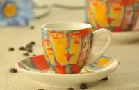 咖啡冲煮器具YAMI品牌介绍：YAMI 咖啡杯碟油画系列咖啡杯意式