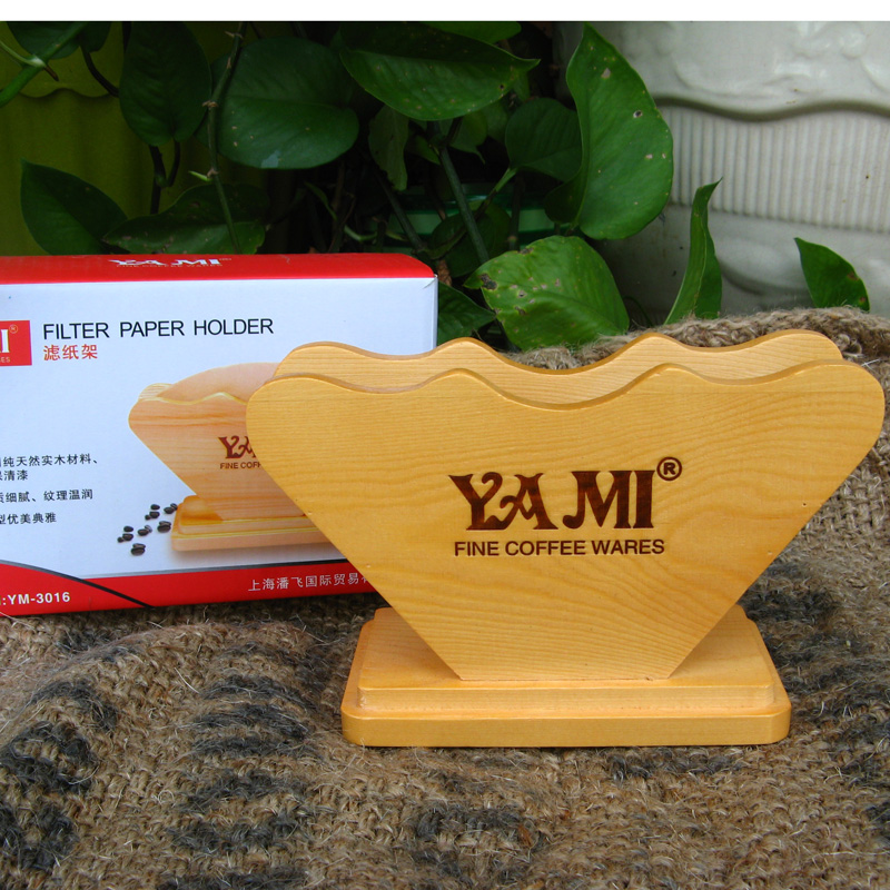YAMI品牌咖啡冲煮器具：YAMI亚米木制滤纸架木质滤纸托 YM3016