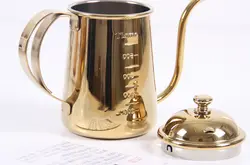 手冲咖啡冲煮器具：TIAMO钛金咖啡手冲壶 滴漏细口壶咖啡壶700ml