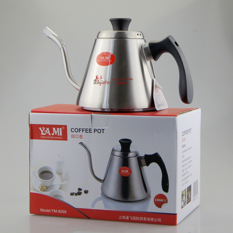 亚米YAMI8099日式细口壶 不锈钢手冲壶1000CC单品咖啡专用宫廷壶