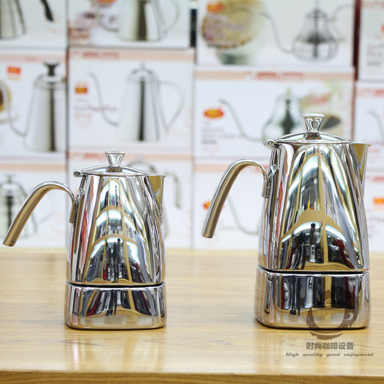 台湾TIAMO咖啡器具品牌：摩卡壶正不锈钢亮光 意大利式咖啡壶制作