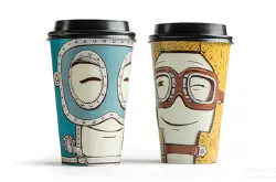 Gawatt心情咖啡杯 通过转动杯子或者杯套 改变杯子上卡通人物表情