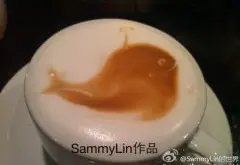 SammyLin咖啡拉花作品：鲸鱼