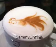 SammyLin圈围法咖啡拉花艺术：金鱼