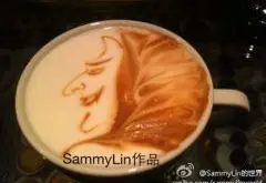 SammyLin咖啡拉花作品：万圣节