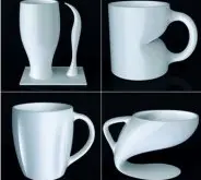 创意咖啡杯 有表情的小型陶瓷咖啡杯