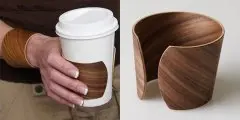 胡桃木咖啡杯套 可以当手镯戴的咖啡杯套