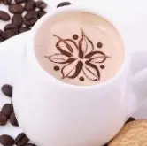 自制版摩卡咖啡的做法配方与操作教程 摩卡咖啡巧克力酱雕花技巧